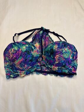 Victoria's Secret Pink Date Racerback Push-Up Bra 32D Lacey Festival Wear